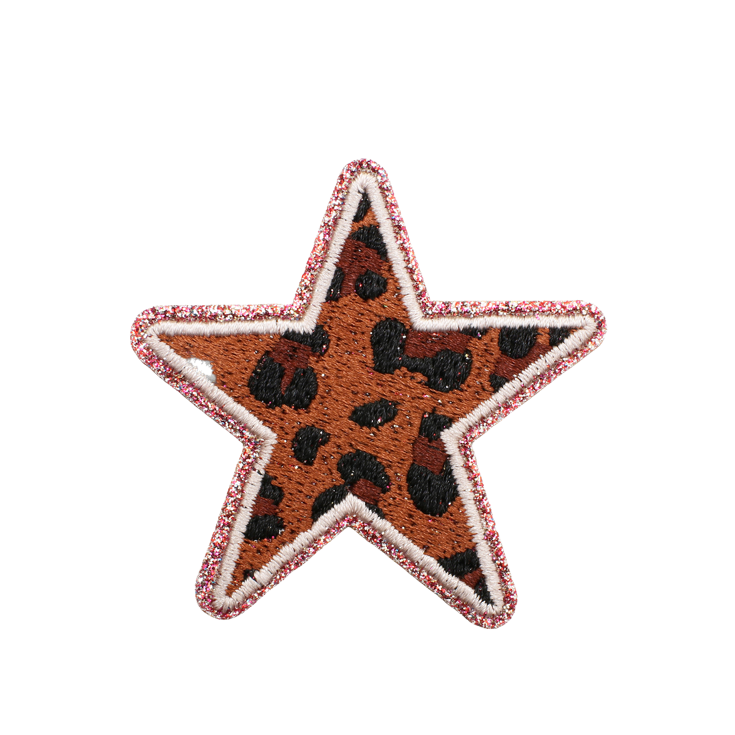 Leo Stern Patch mit Glitzerrand – Aufbügeln, DIY Bekleidung Taschen Deko
