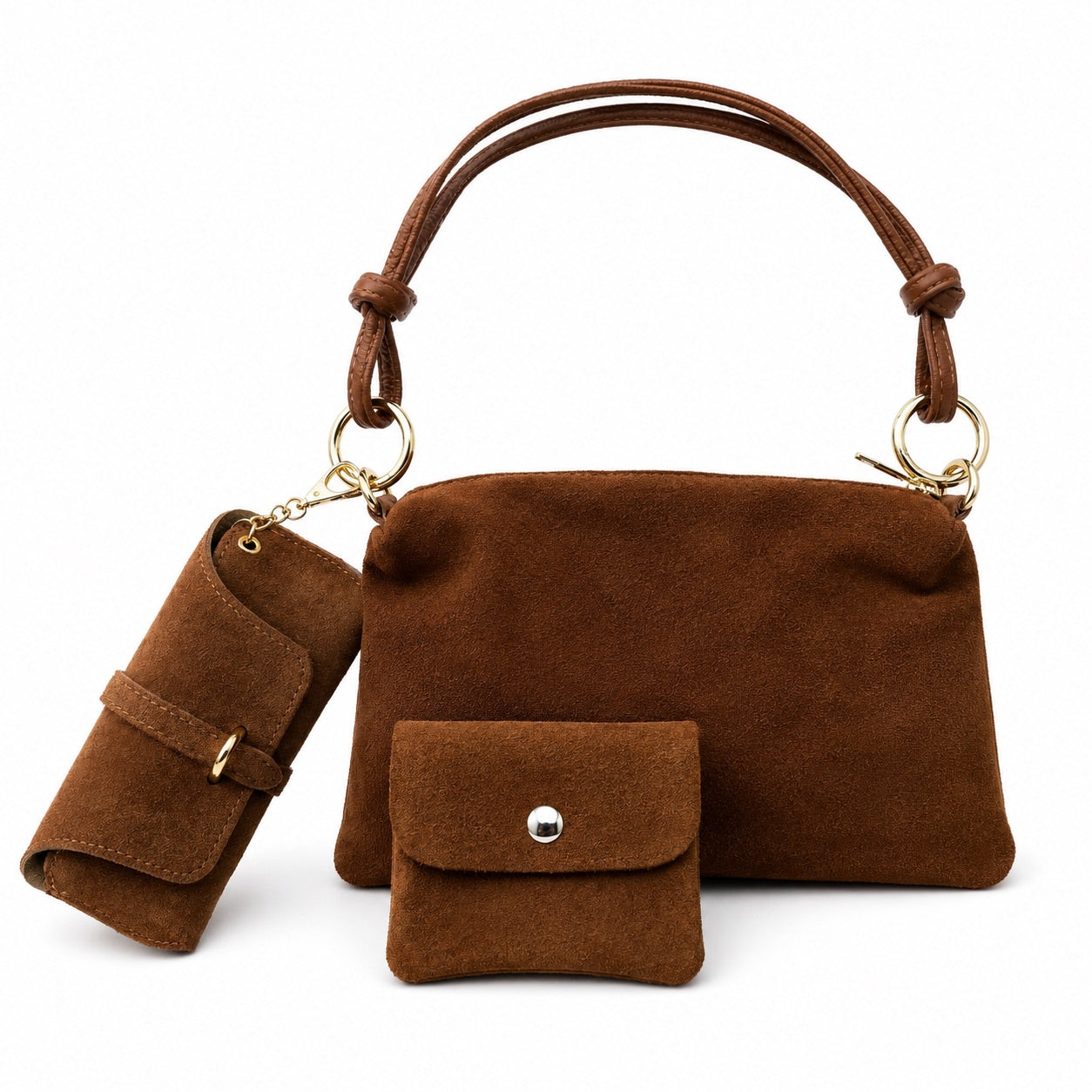 Damen Wildleder Schultertasche Echtleder Made in Italy Handtasche Crossbody Tasche
