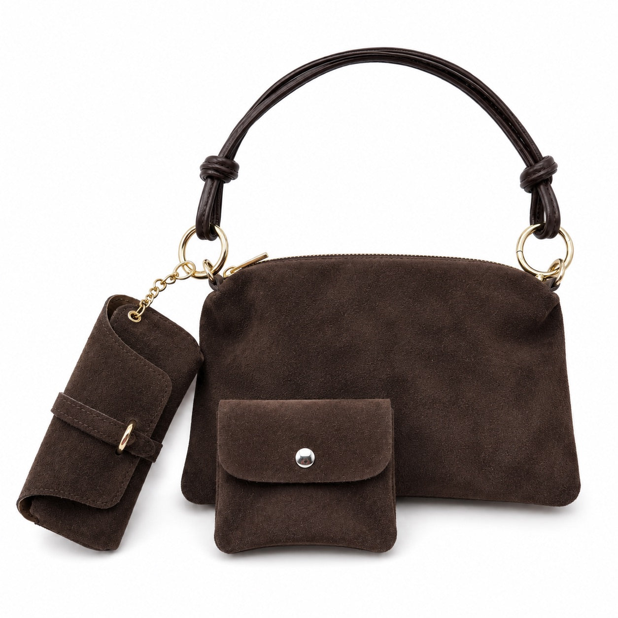 Damen Wildleder Schultertasche Echtleder Made in Italy Handtasche Crossbody Tasche