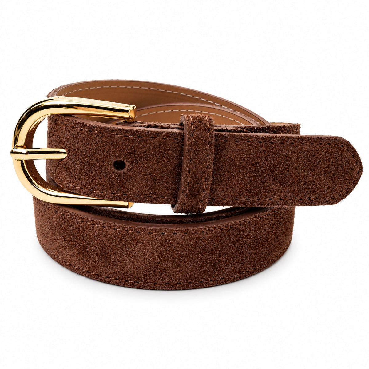 Damen Gürtel mit Wildleder-Oberfläche 3 cm Made in Italy Silber/Gold 85–100 cm