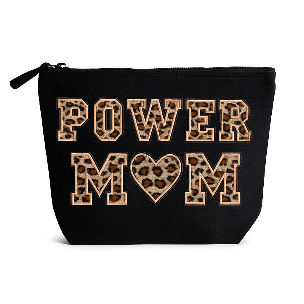 Schwarze Canvas Tasche mit Leo Herz – XS S M L Set | Premium Geschenk für Frauen