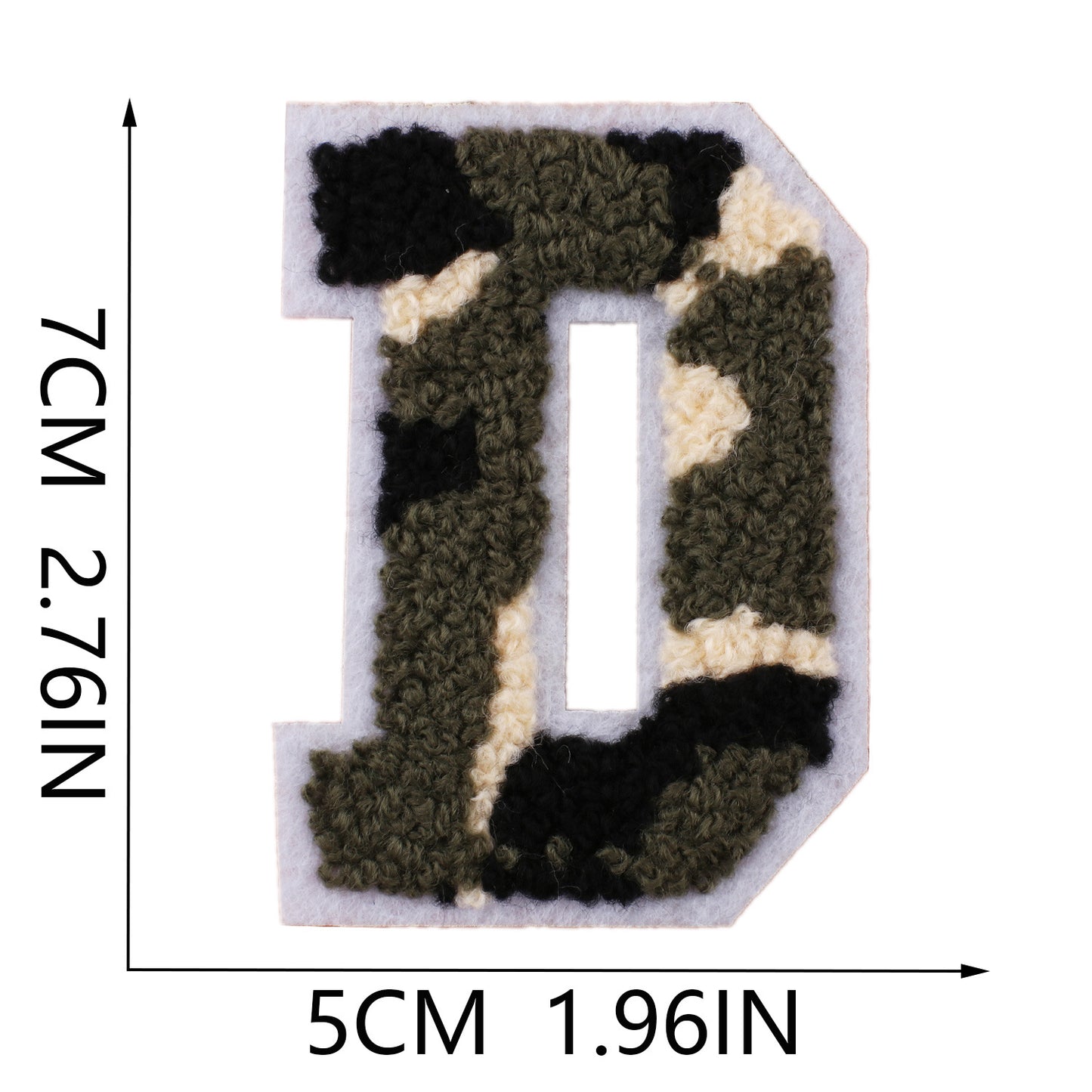 Camouflage Buchstaben A–Z Chenille Aufnäher | Zum Aufbügeln oder Annähen | 7 cm DIY Patch