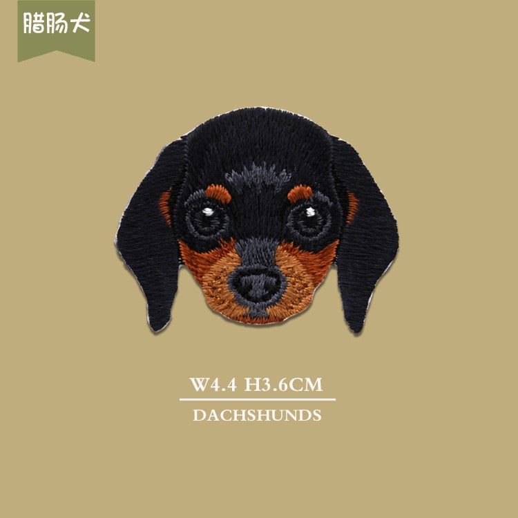 Hunde Aufnäher zum Aufbügeln | Patch Bügelbild | 16 Hunderassen für Kleidung, Tasche, Jeans