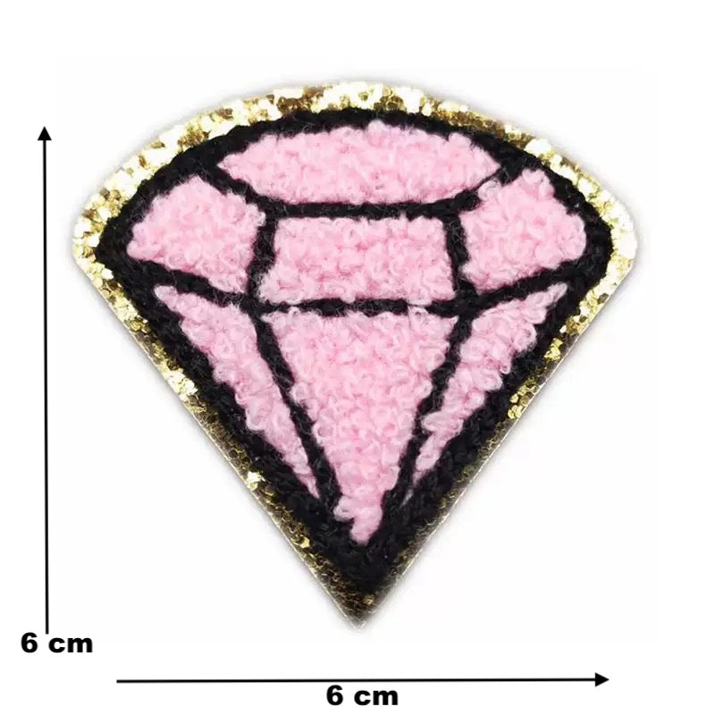 Rosa A-Z Chenille Buchstaben Sticker Aufkleber Aufnäher für Kleidung Taschen DIY Handyhülle