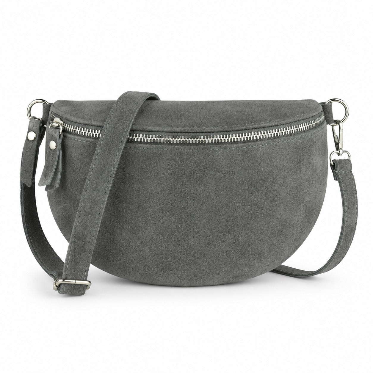 Damen Wildleder Crossbody Bag BASIC – Bauchtasche, Gürteltasche, Schulter- & Umhängetasche – S–L Beige Braun Schwarz