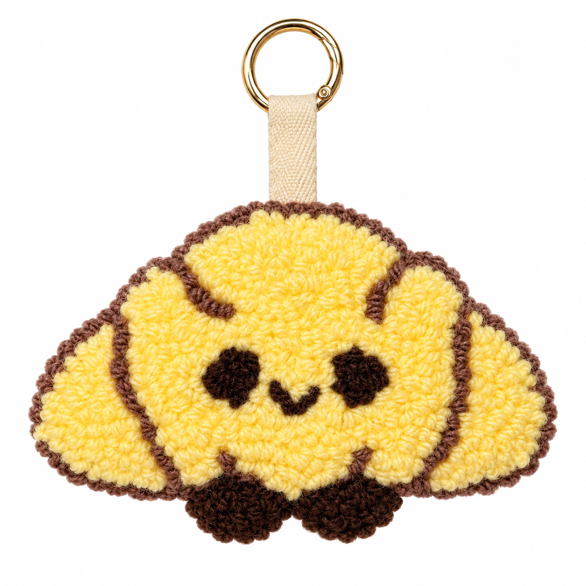 Handgemachter Croissant Taschenanhänger Schlüsselanhänger Punch Needle Kawaii süß