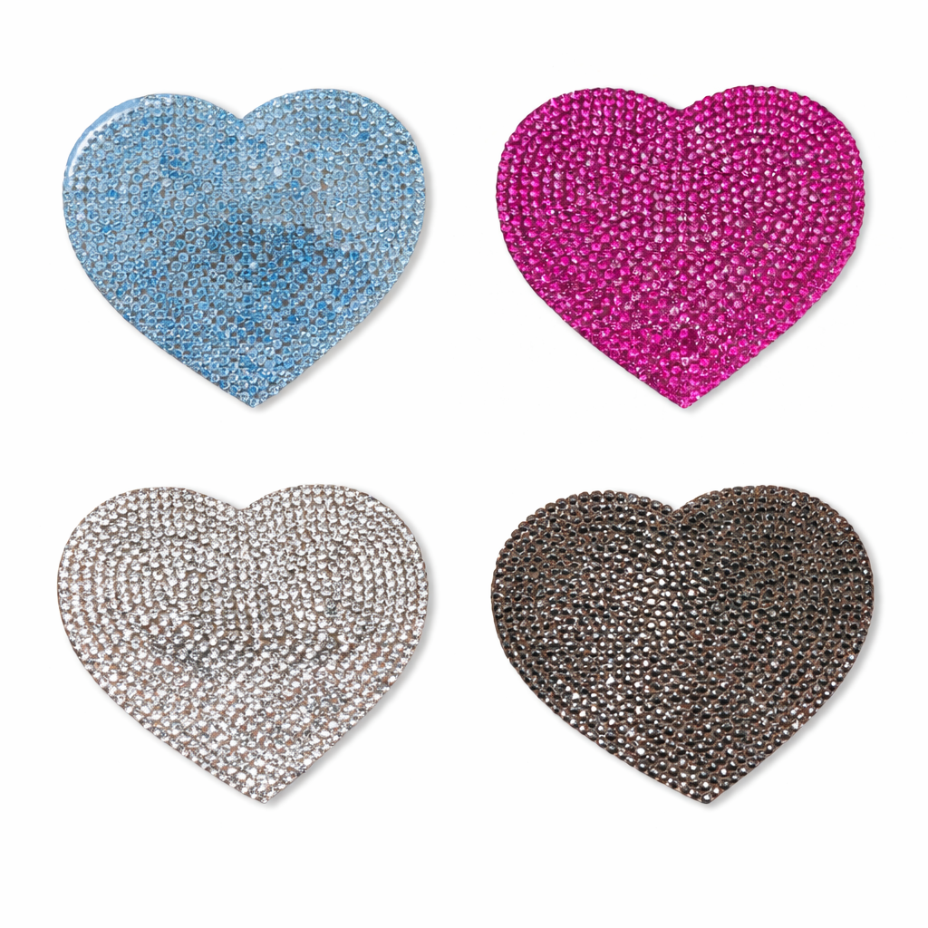 Herz Glitzer Patches zum Aufbügeln Aufnäher Strass DIY Bügelbild für Kleidung Taschen Jeans Tuch