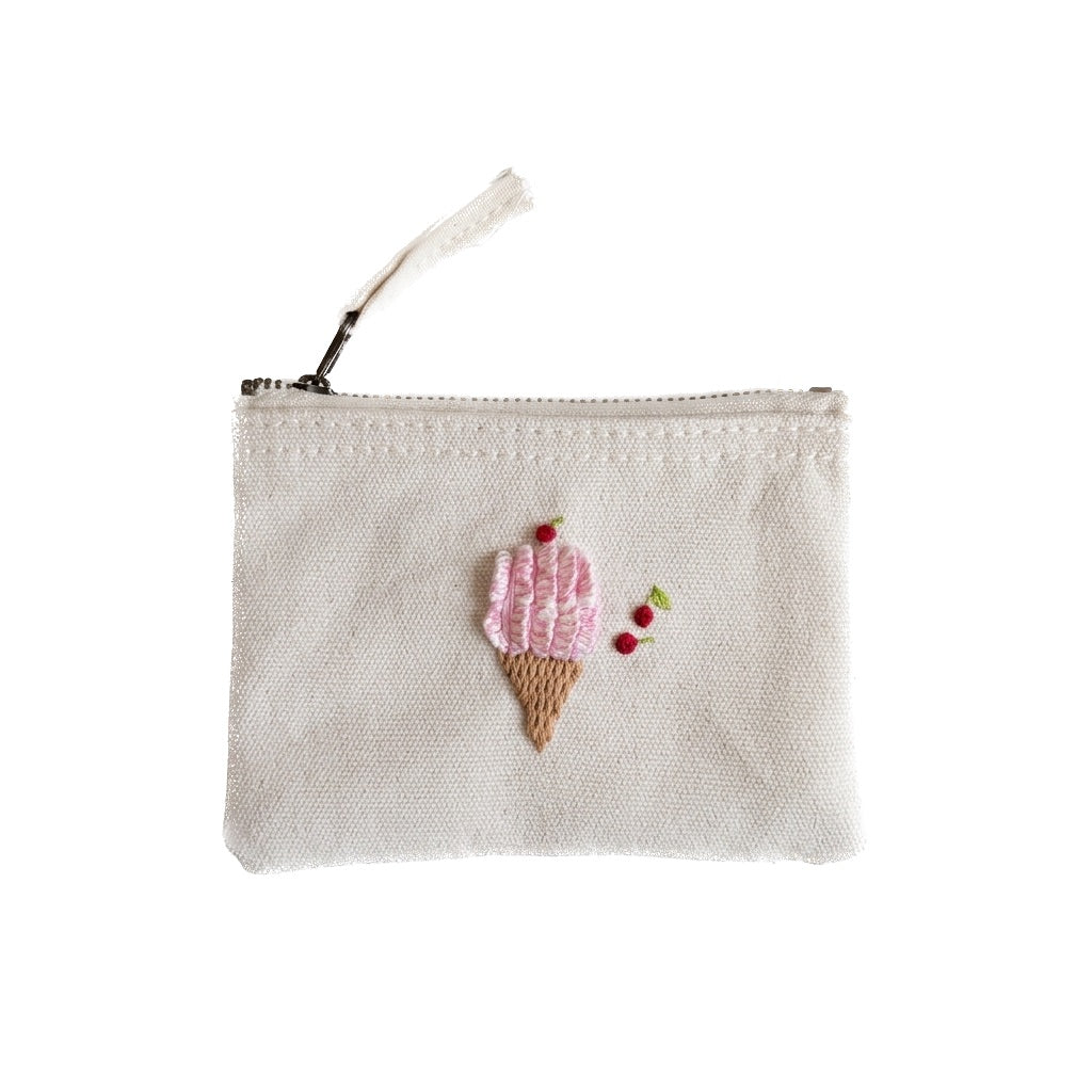 Handgestickte Baumwoll-Geldbörse XS – Herz, Stern, Blume uvm. – Unikat & Geschenk
