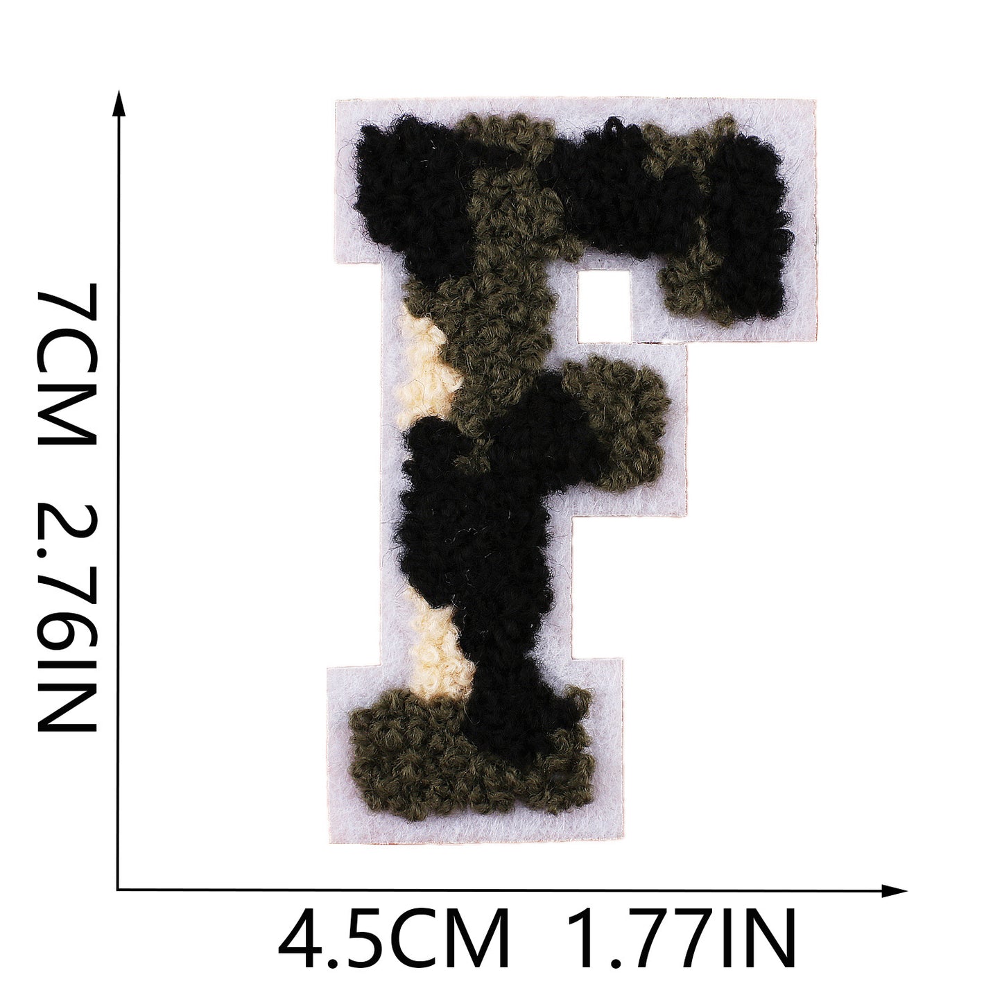 Camouflage Buchstaben A–Z Chenille Aufnäher | Zum Aufbügeln oder Annähen | 7 cm DIY Patch