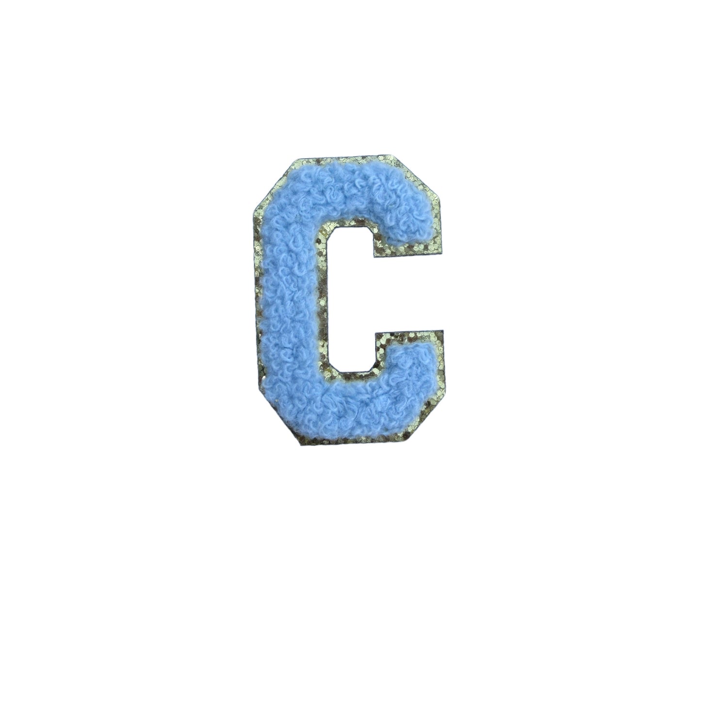 Hellblau A-Z Chenille Buchstaben Sticker Aufkleber Aufnäher für Handyhülle Kleidung Taschen DIY