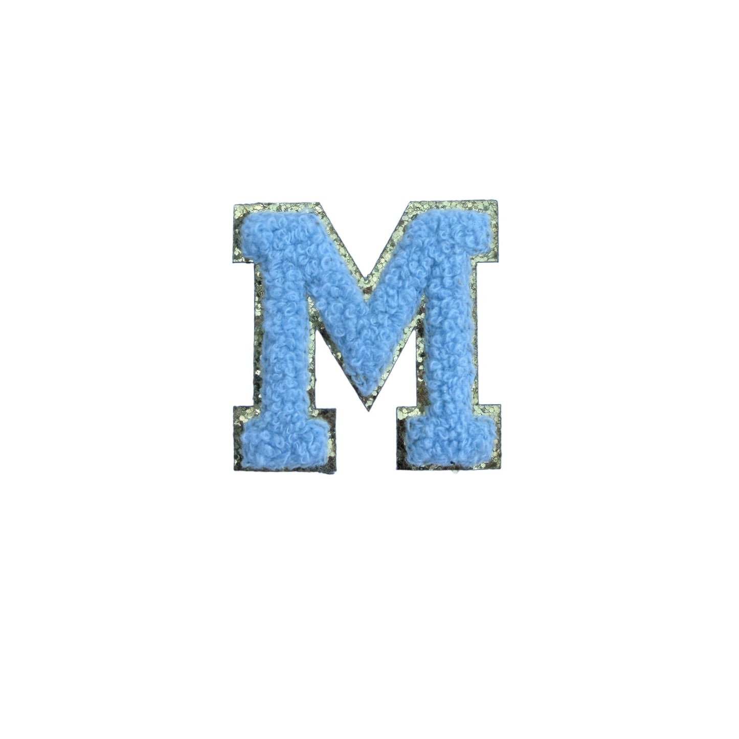 Hellblau A-Z Chenille Buchstaben Sticker Aufkleber Aufnäher für Handyhülle Kleidung Taschen DIY