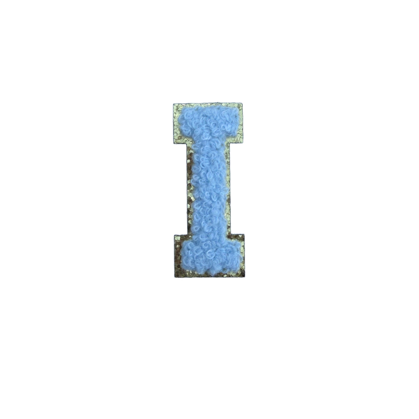 Hellblau A-Z Chenille Buchstaben Sticker Aufkleber Aufnäher für Handyhülle Kleidung Taschen DIY