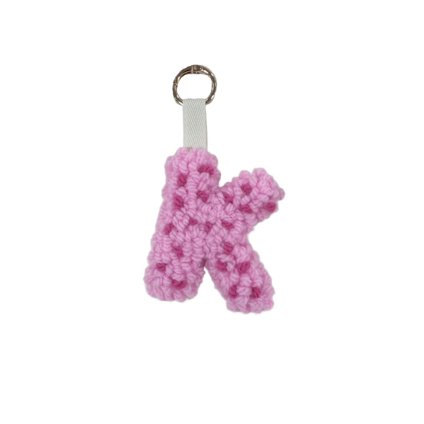Rosa Personalisierter Schlüsselanhänger Buchstabe Initiale Handmade Punch Needle Geschenk Freundin
