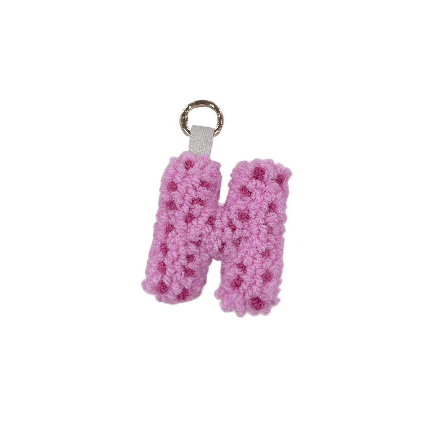Rosa Personalisierter Schlüsselanhänger Buchstabe Initiale Handmade Punch Needle Geschenk Freundin
