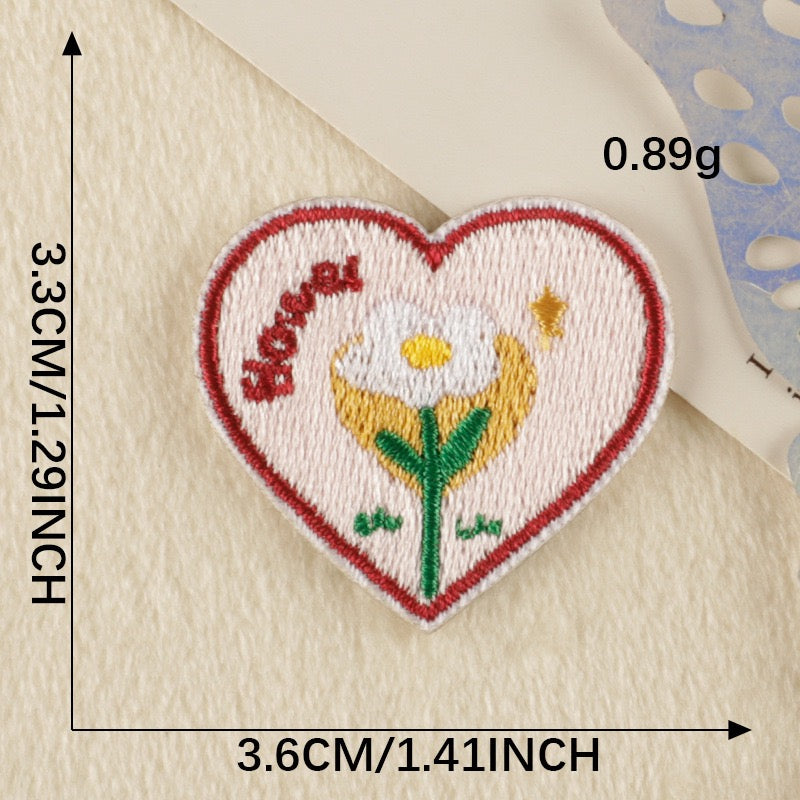 Herz XS Stickerei Selbstklebend Patch Sticker Motivwahl 4er 8er 16er Set DIY Handyhülle