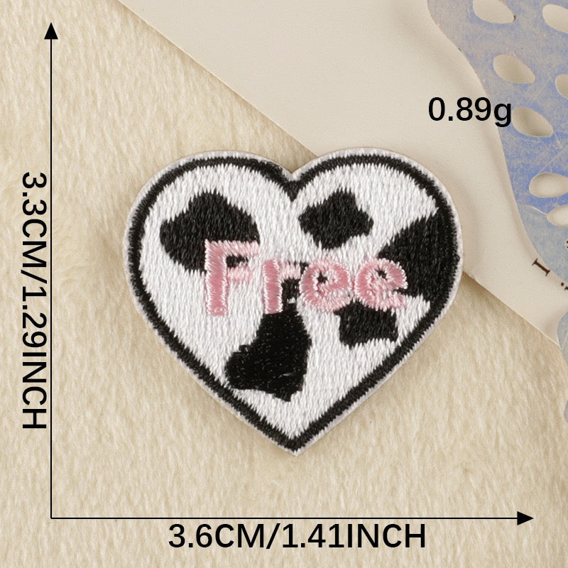 Herz XS Stickerei Selbstklebend Patch Sticker Motivwahl 4er 8er 16er Set DIY Handyhülle
