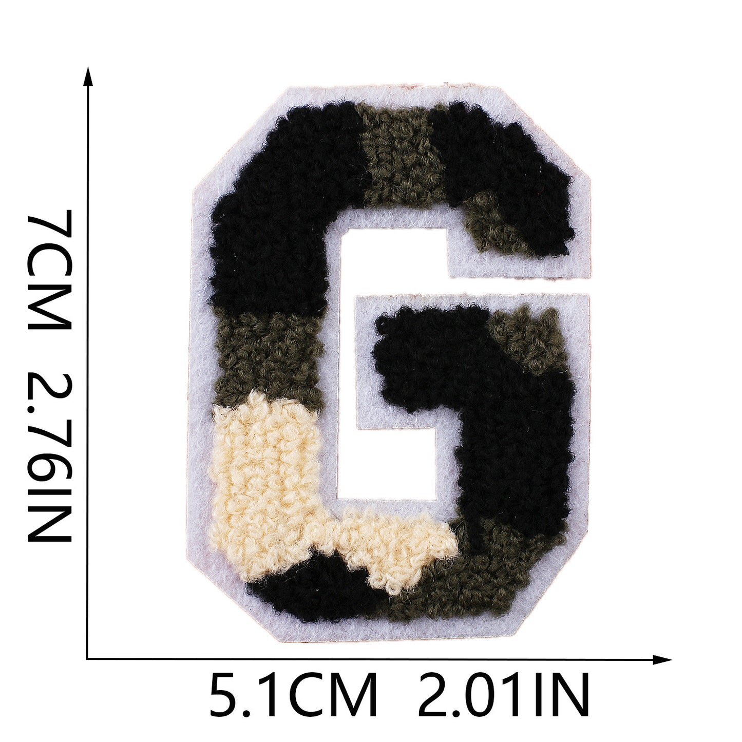 Camouflage Buchstaben A–Z Chenille Aufnäher | Zum Aufbügeln oder Annähen | 7 cm DIY Patch