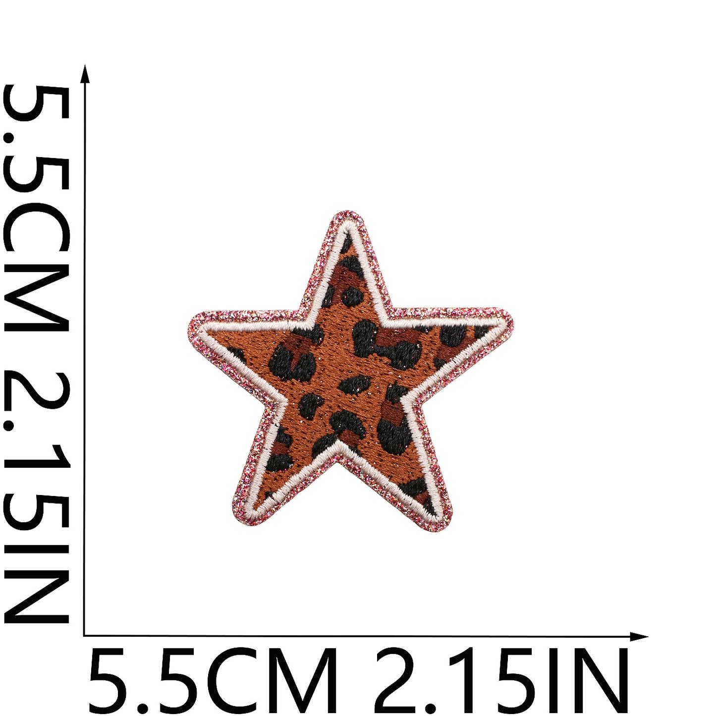 Leo Stern Patch mit Glitzerrand – Aufbügeln, DIY Bekleidung Taschen Deko