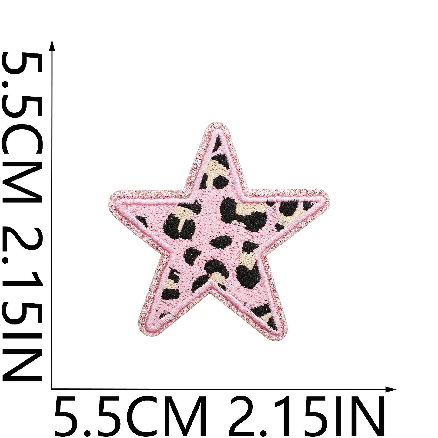 Leo Stern Patch mit Glitzerrand – Aufbügeln, DIY Bekleidung Taschen Deko