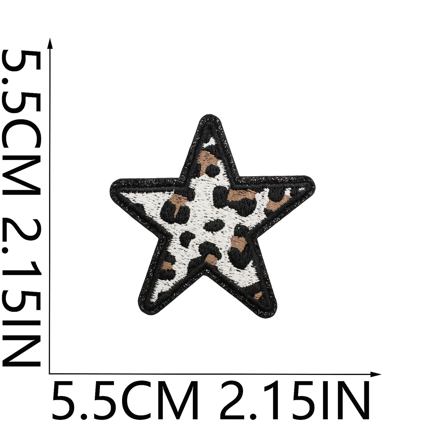 Leo Stern Patch mit Glitzerrand – Aufbügeln, DIY Bekleidung Taschen Deko
