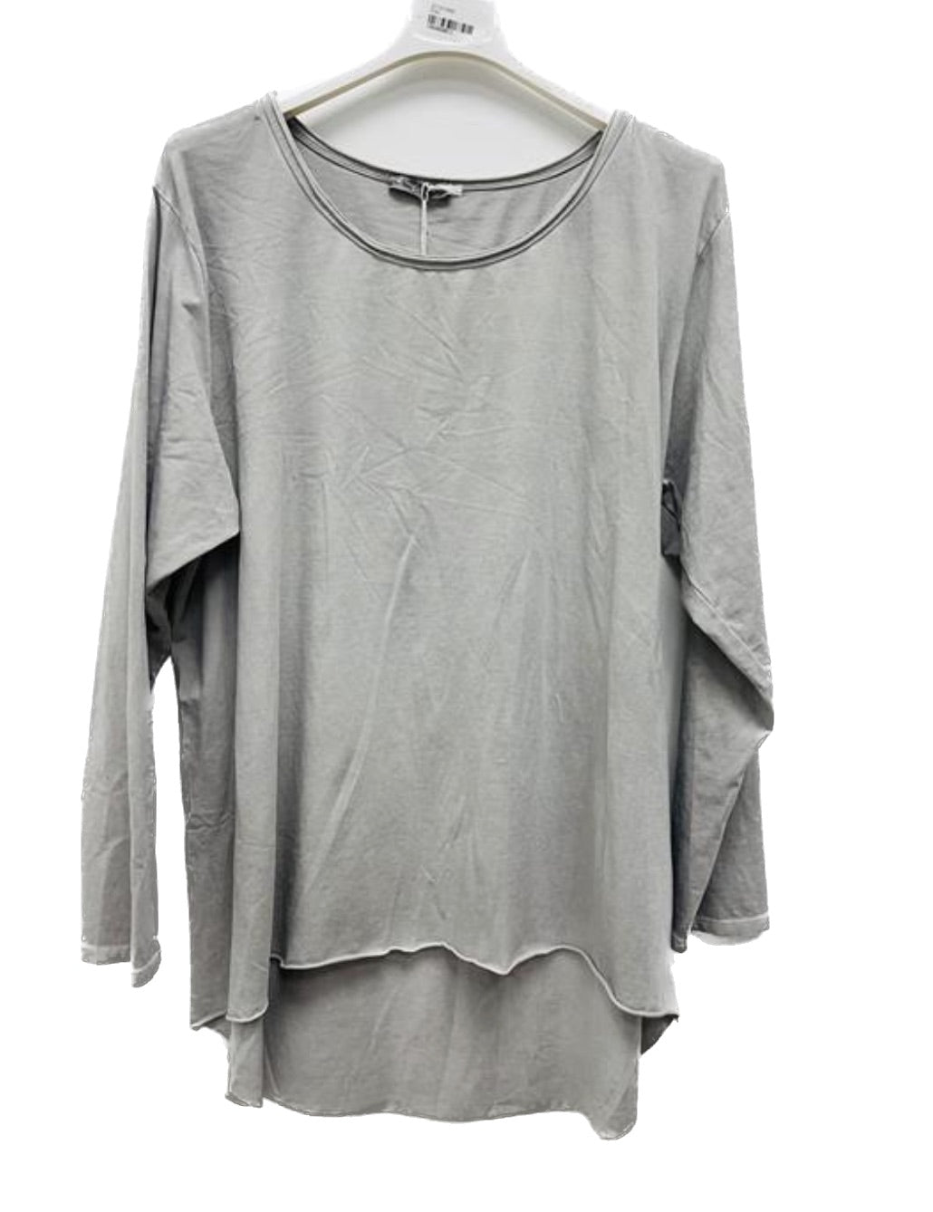 Damen Basic Shirt Baumwolle Lässig Longshirt Made in Italy Onesize 36-40