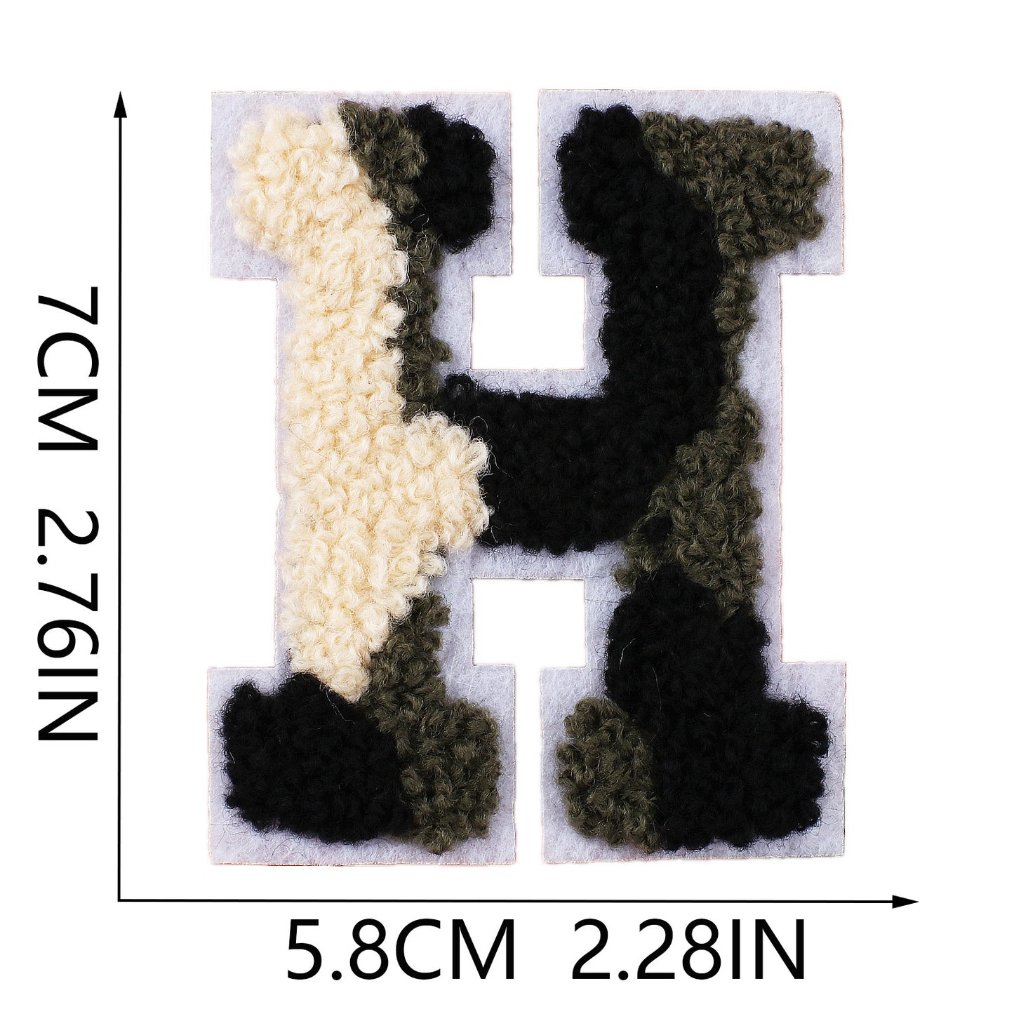 Camouflage Buchstaben A–Z Chenille Aufnäher | Zum Aufbügeln oder Annähen | 7 cm DIY Patch