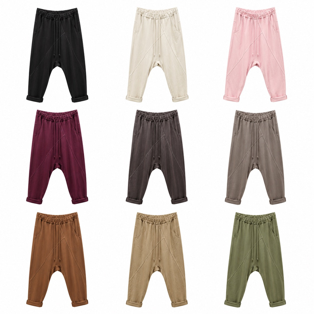 Wiya Damen Jogpants Baggy Boyfriend Hose Baumwolle Stretch One Size 38–40 schwarz