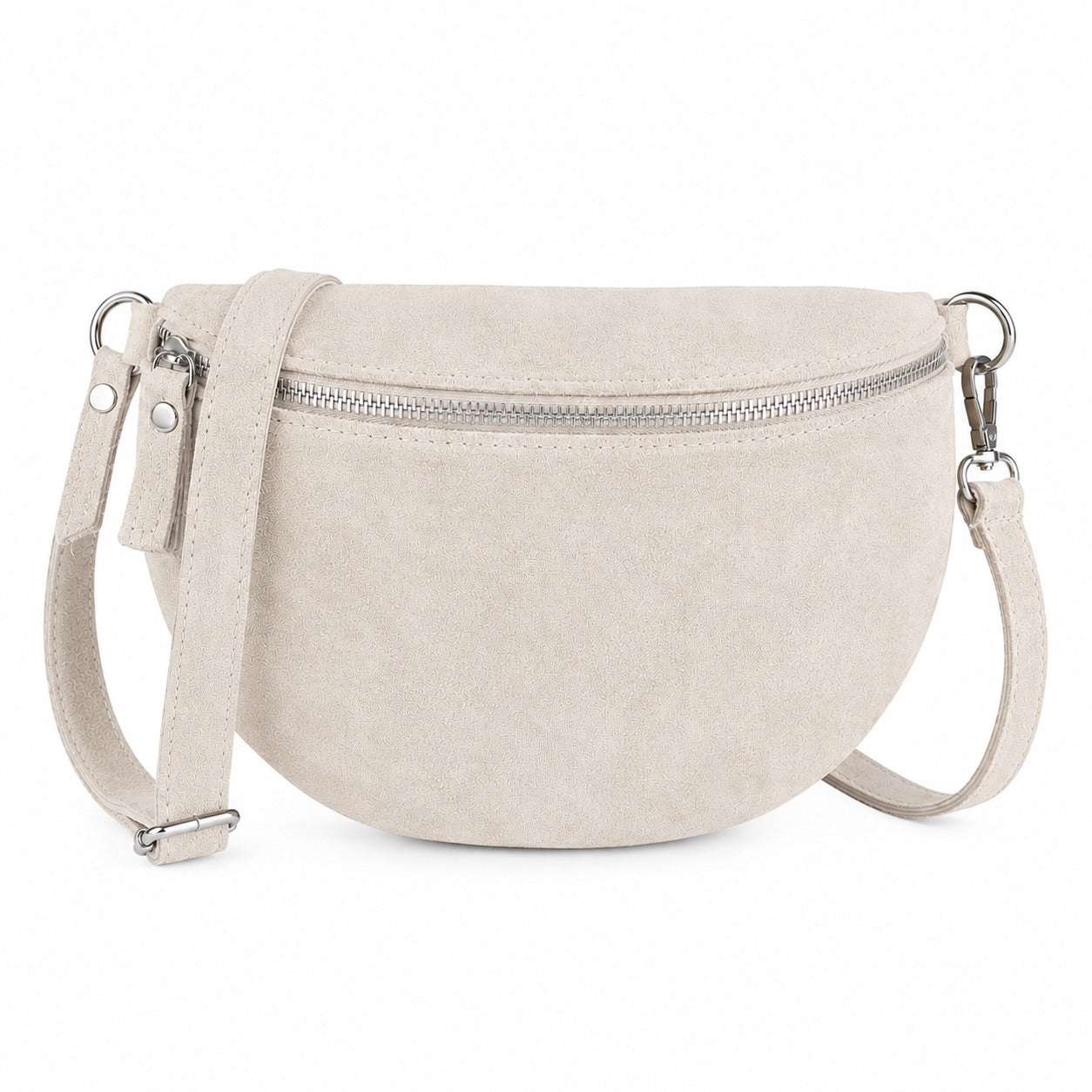 Damen Wildleder Crossbody Bag BASIC – Bauchtasche, Gürteltasche, Schulter- & Umhängetasche – S–L Beige Braun Schwarz