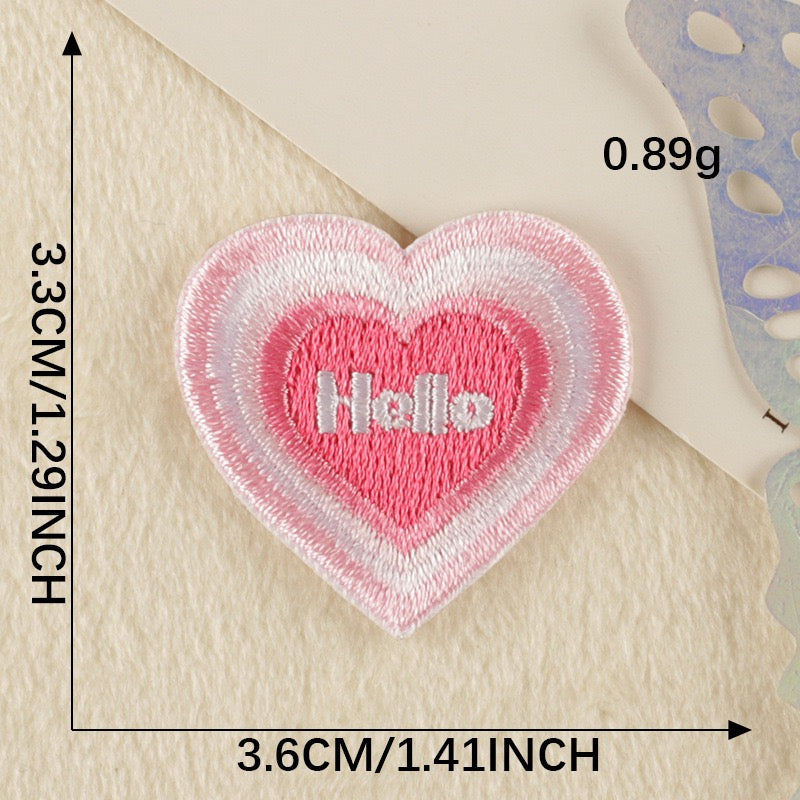 Herz XS Stickerei Selbstklebend Patch Sticker Motivwahl 4er 8er 16er Set DIY Handyhülle