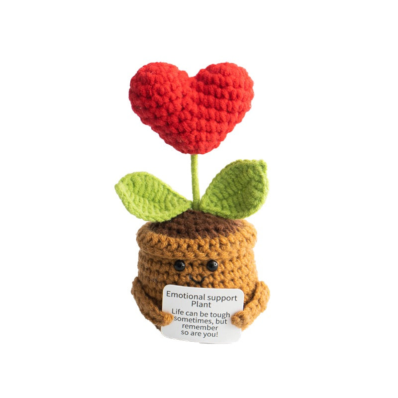 Emotional Support Pflanze gehäkelt Blume Geschenk Deko Rose Herz Kleeblatt Handmade