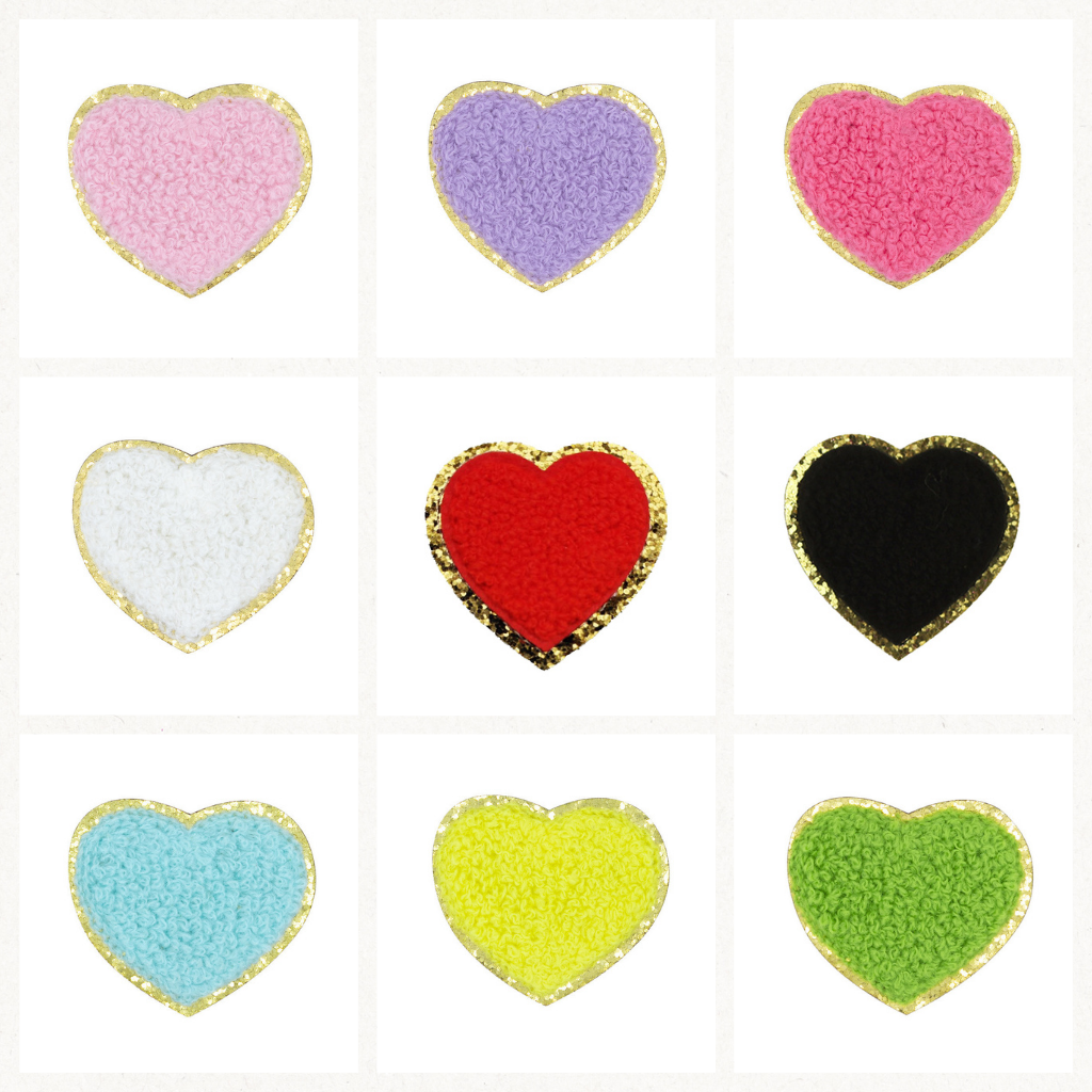 Herz Patch Aufkleben • DIY Chenille Patch für Handyhülle Tasche Kleidung