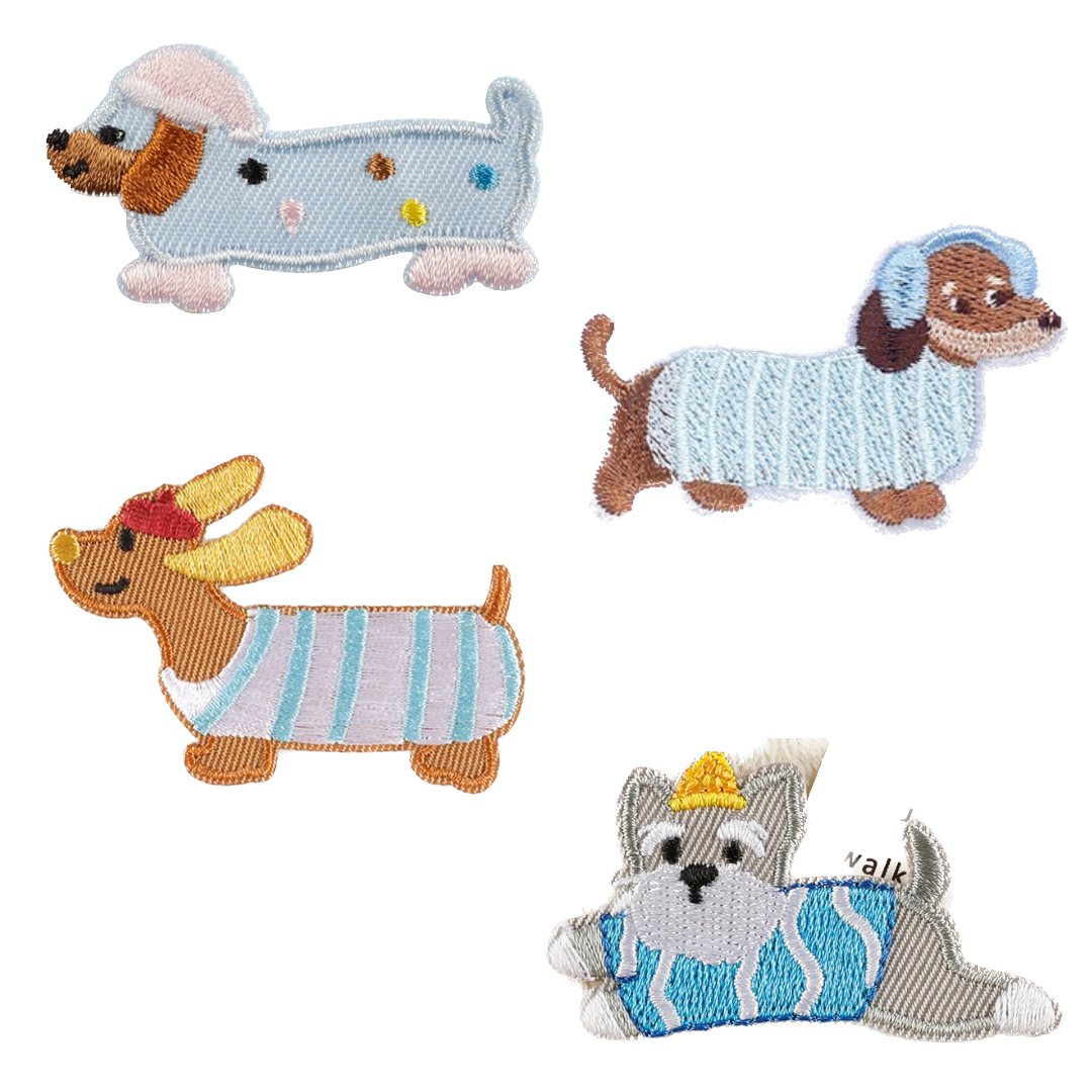 Hund Stickerei Patch Serie C selbstklebend Sticker oder aufbügelbar Iron-On DIY Handyhülle