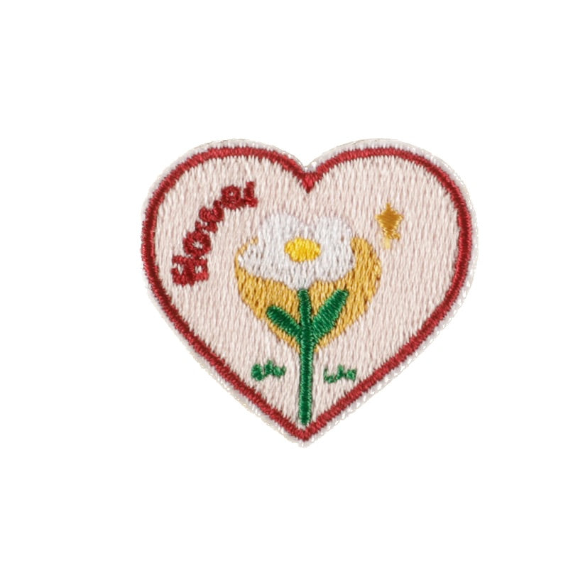 Herz XS Stickerei Selbstklebend Patch Sticker Motivwahl 4er 8er 16er Set DIY Handyhülle