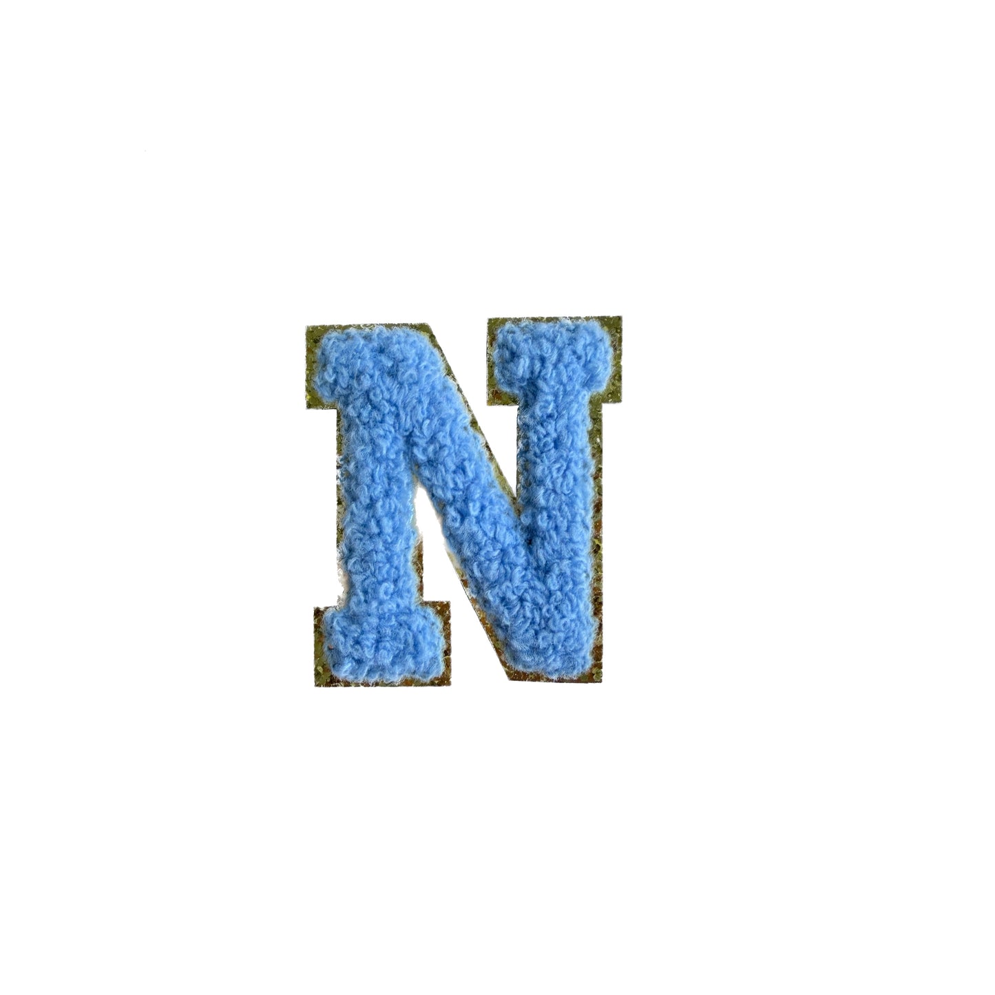 Jeansblau A-Z Chenille Buchstaben Sticker Aufkleber Aufnäher für Handyhülle Kleidung Taschen DIY