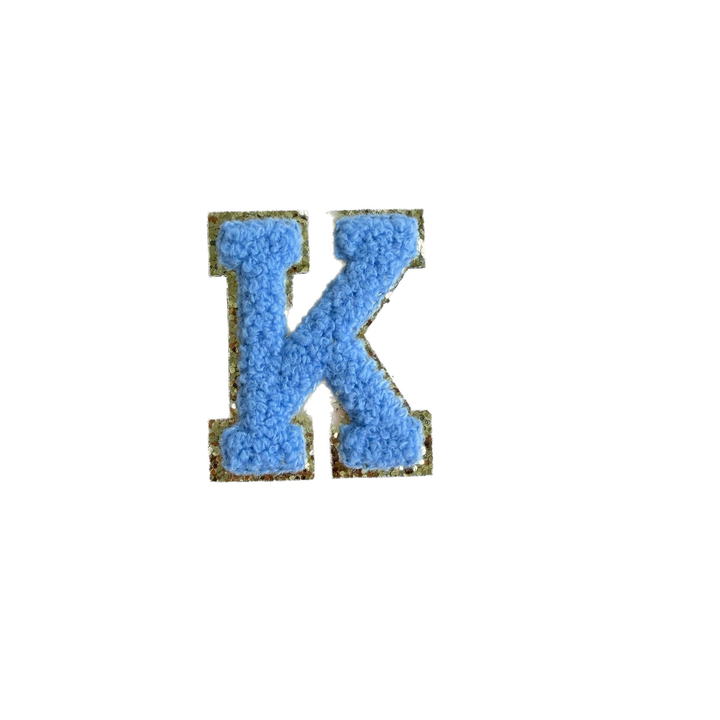 Jeansblau A-Z Chenille Buchstaben Sticker Aufkleber Aufnäher für Handyhülle Kleidung Taschen DIY