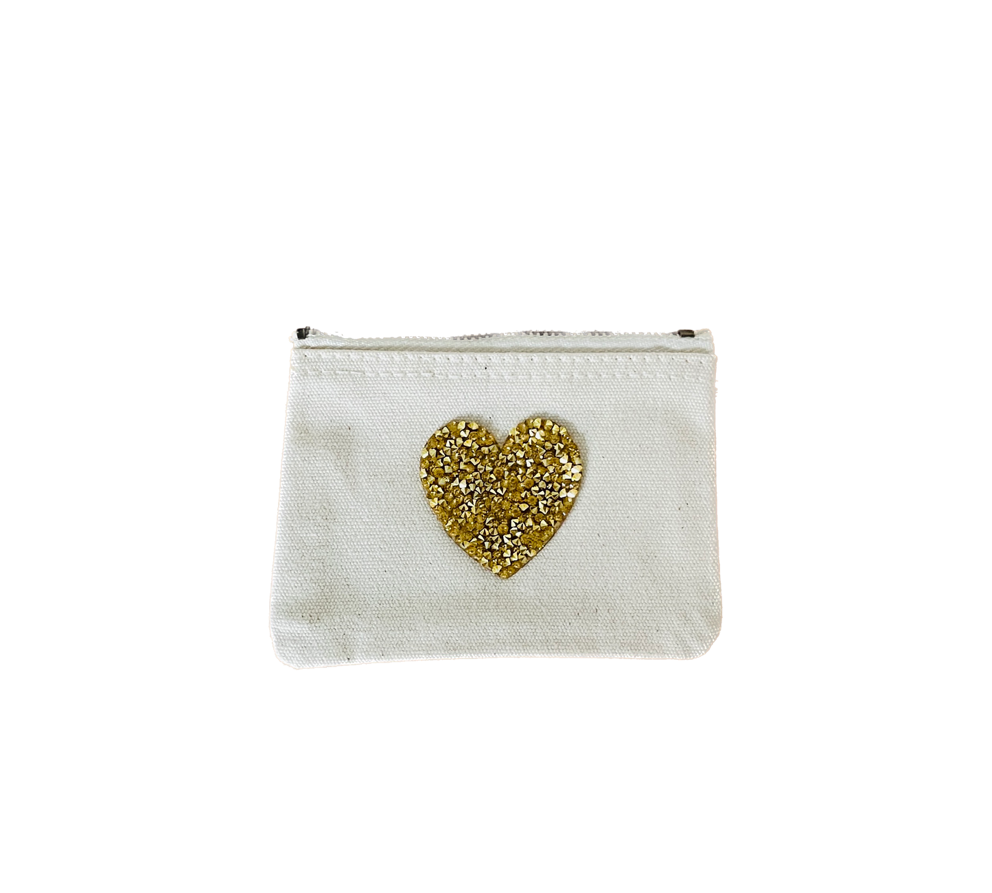 XS Geldbörse Kartenetui Leo Herz Stern Beige – Baumwolle Täschchen DIY | Gebügelt