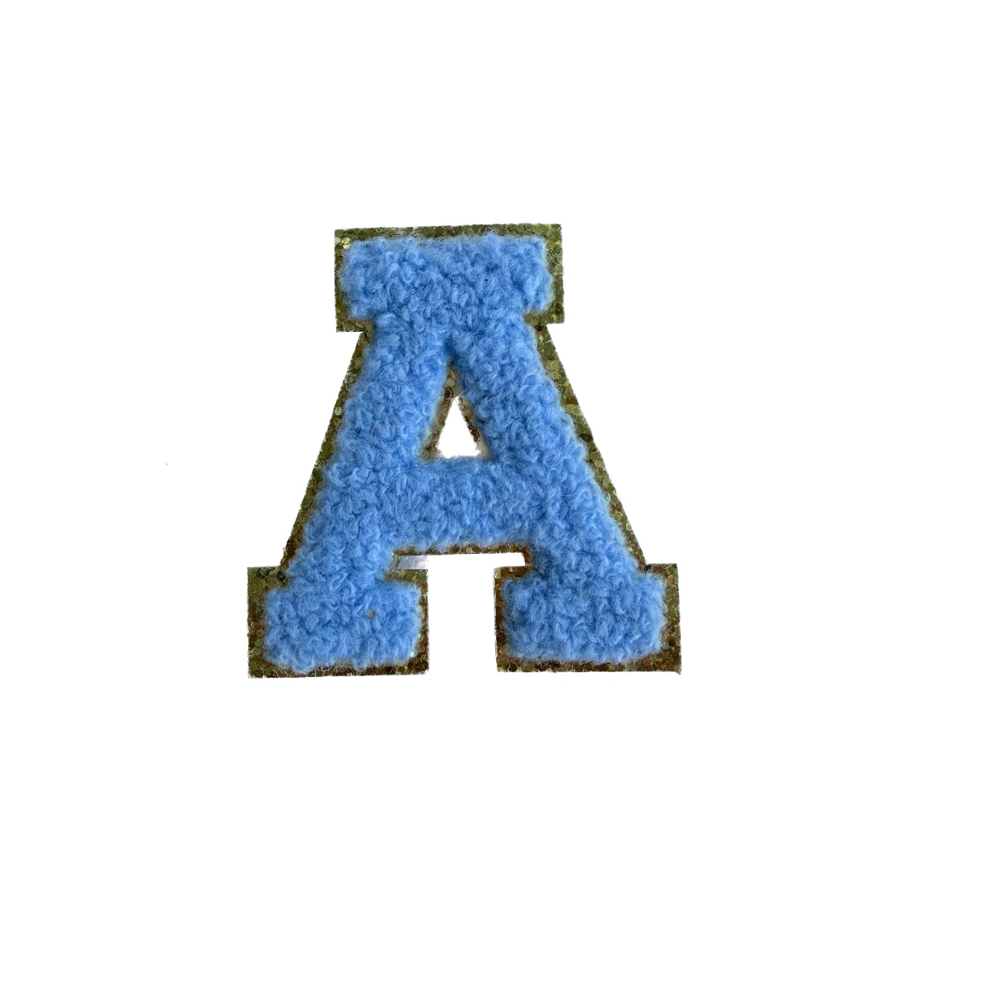 Jeansblau A-Z Chenille Buchstaben Sticker Aufkleber Aufnäher für Handyhülle Kleidung Taschen DIY