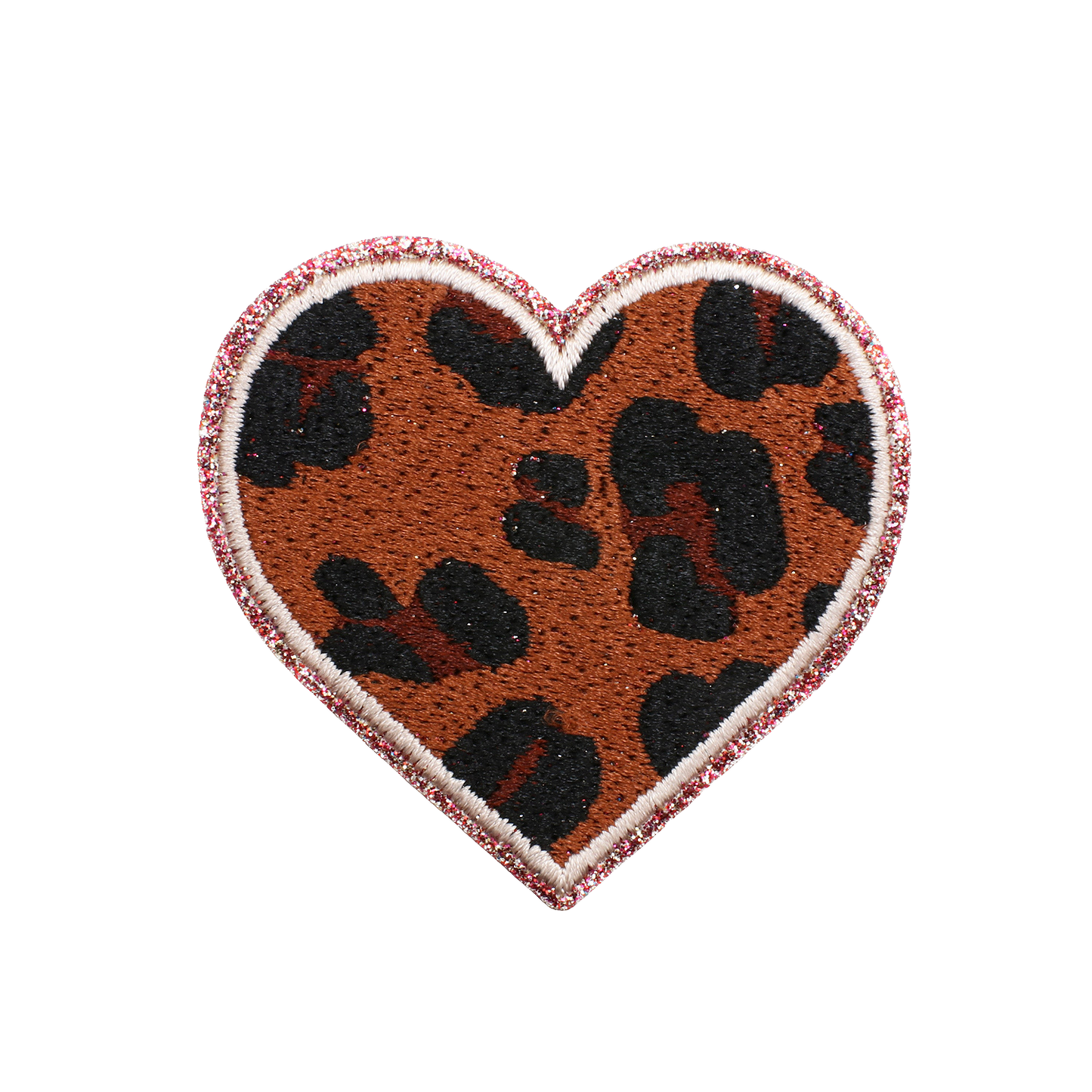 Herz Patch mit Glitzerrand – Aufbügeln, DIY Bekleidung Mütze Taschen Deko
