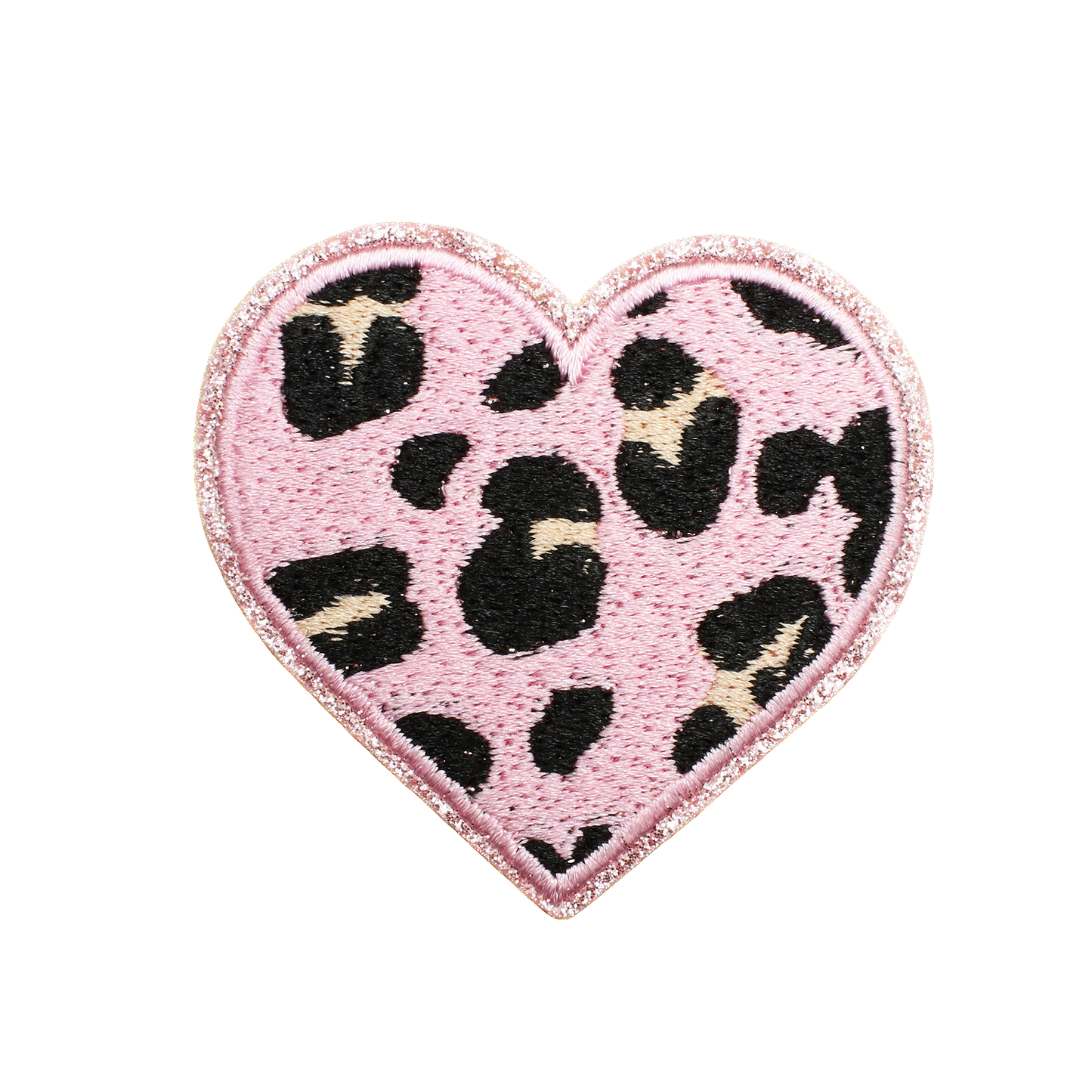 Herz Patch mit Glitzerrand – Aufbügeln, DIY Bekleidung Mütze Taschen Deko