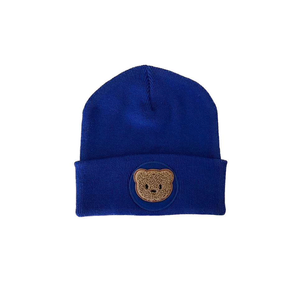 süße Bär Beanie Schwarz – Warme Unisex Mütze für Kinder Schüler Erwachsene
