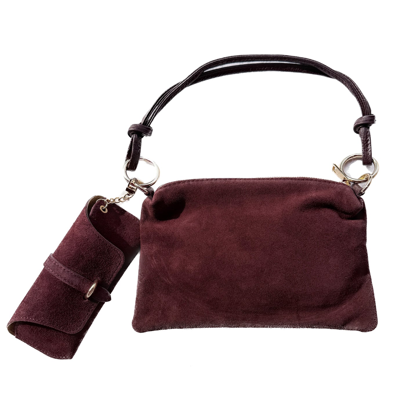 Damen Wildleder Schultertasche Echtleder Made in Italy Handtasche Crossbody Tasche