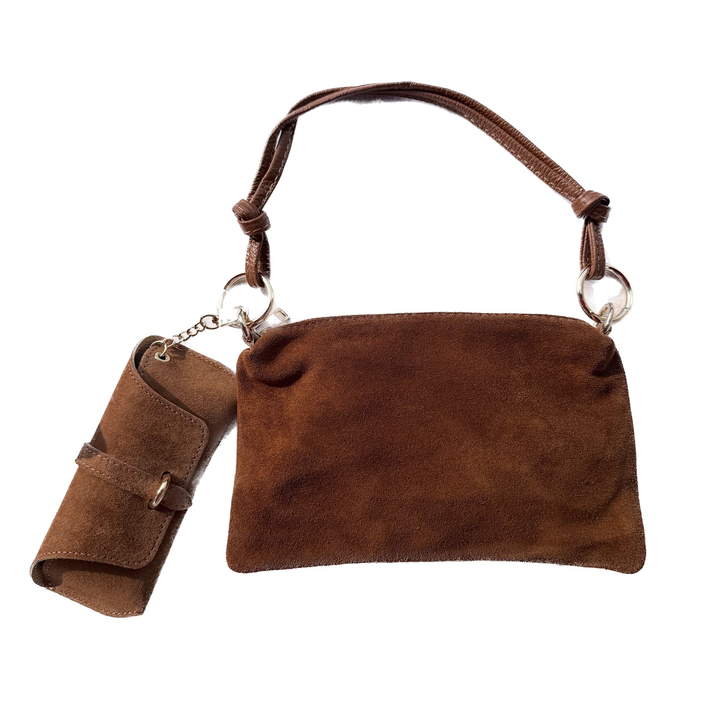 Damen Wildleder Schultertasche Echtleder Made in Italy Handtasche Crossbody Tasche