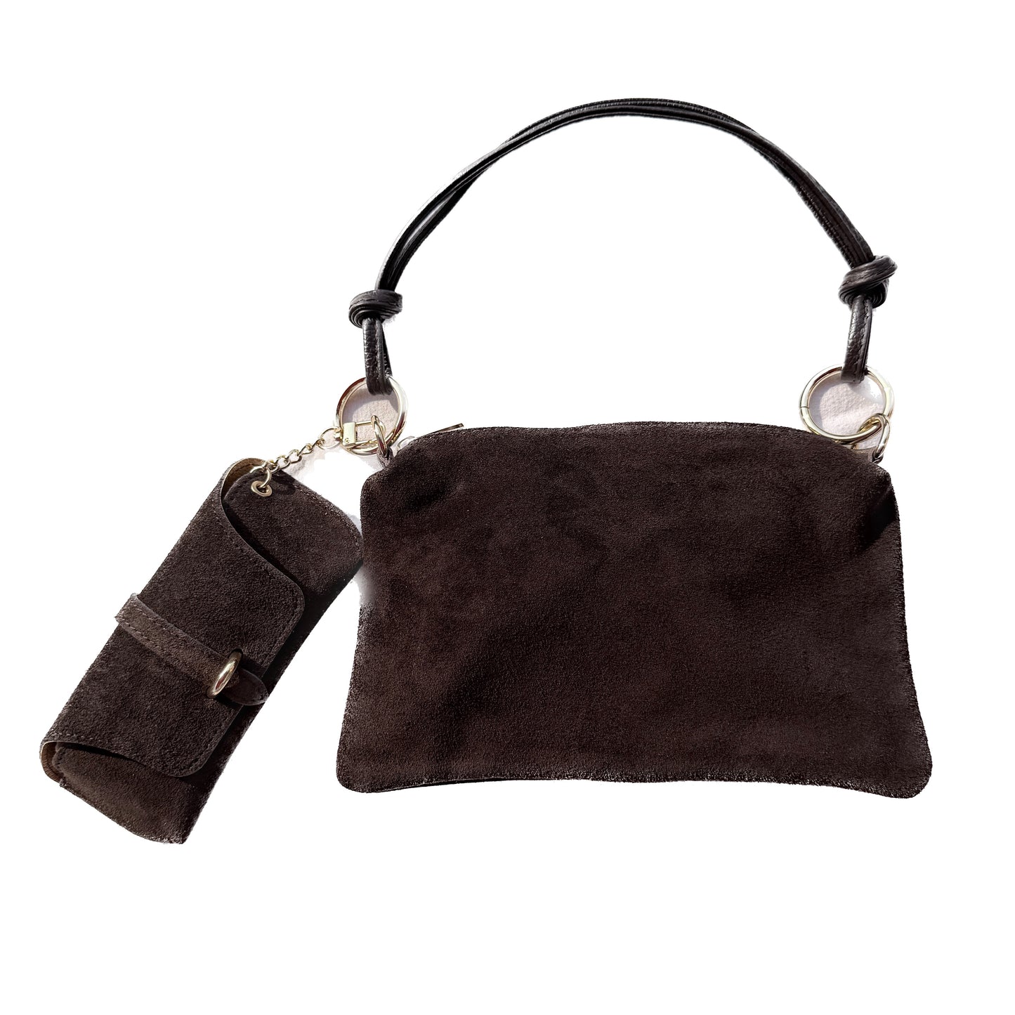 Damen Wildleder Schultertasche Echtleder Made in Italy Handtasche Crossbody Tasche