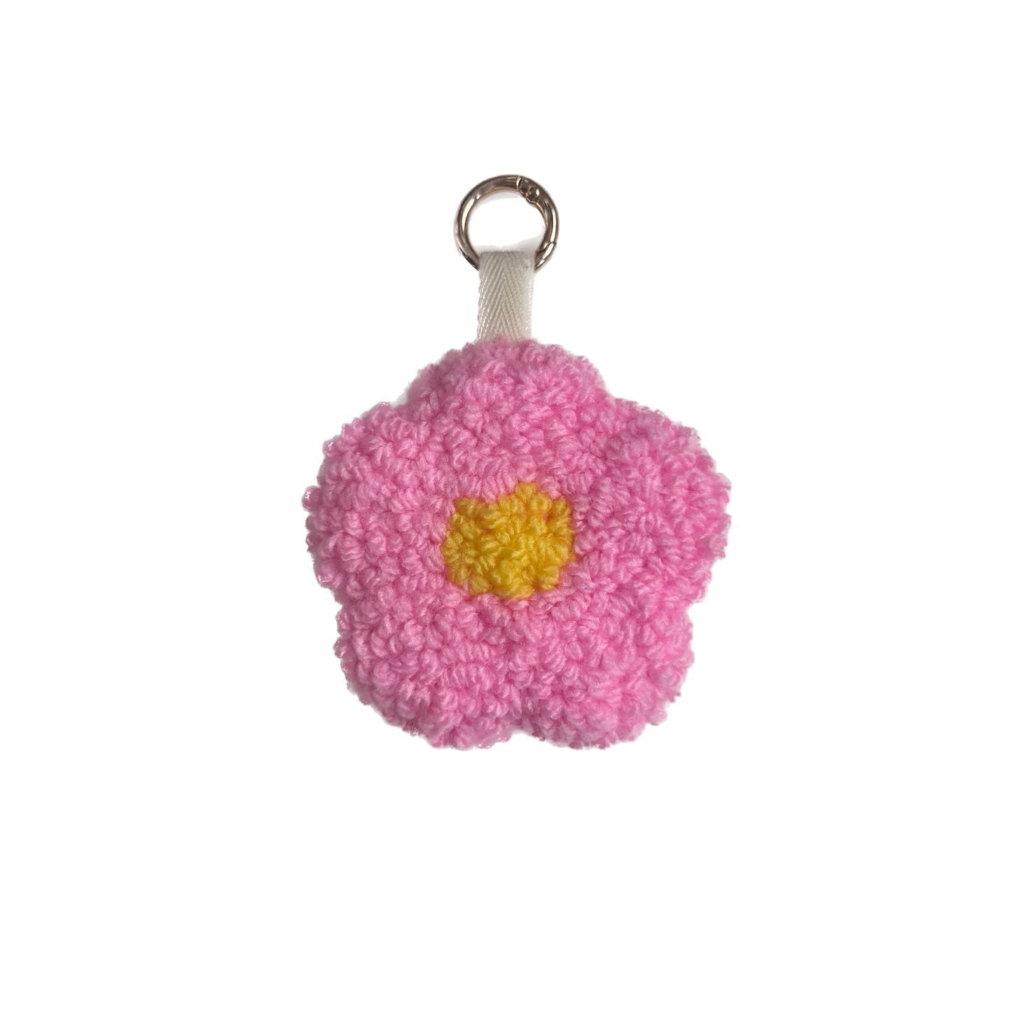Blume Schlüsselanhänger handmade doppelseitig Taschenanhänger Punch Needle Geschenkidee