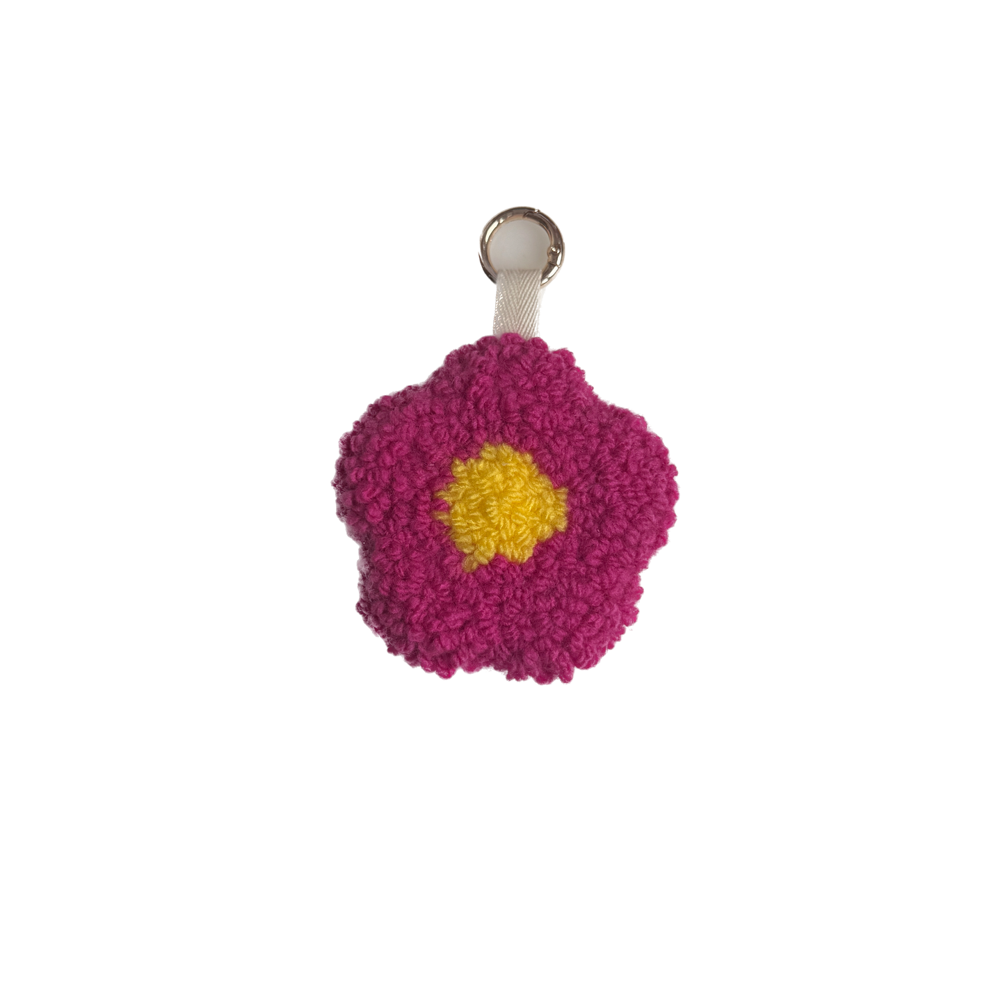 Blume Schlüsselanhänger handmade doppelseitig Taschenanhänger Punch Needle Geschenkidee