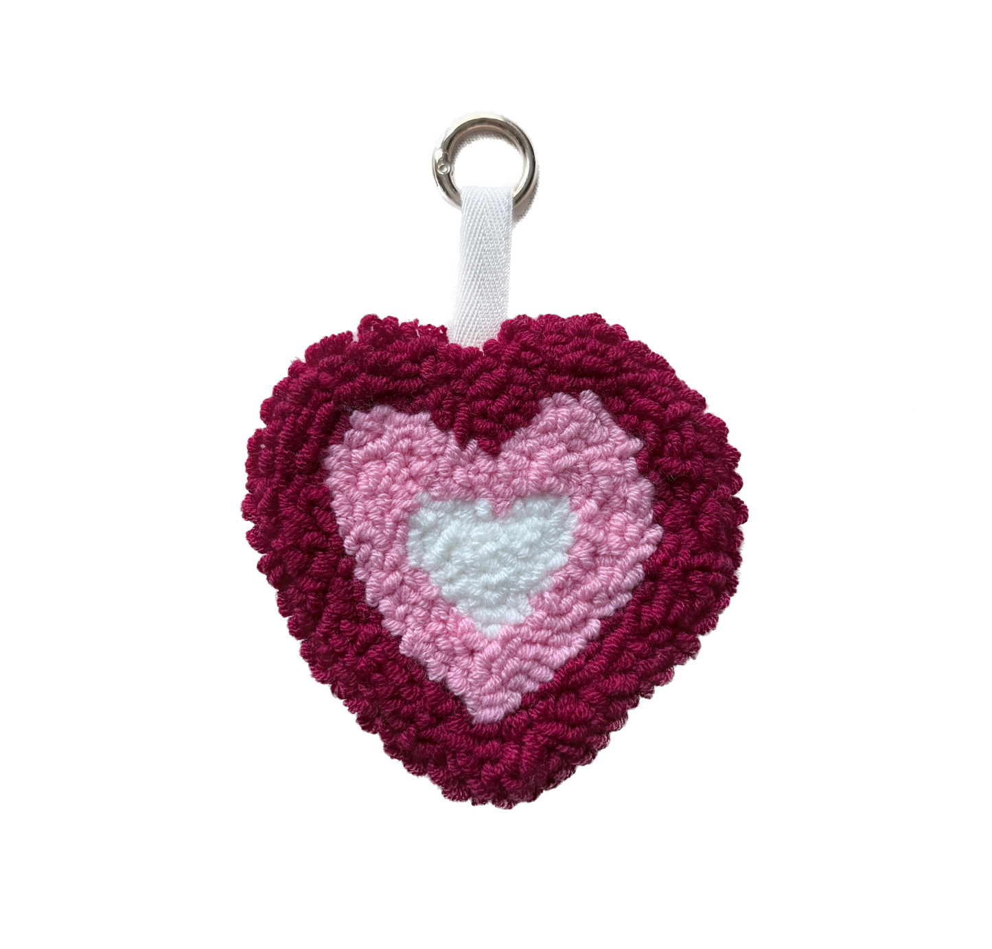 Taschen- & Schlüsselanhänger Punch Needle handmade Herz – Geschenkidee