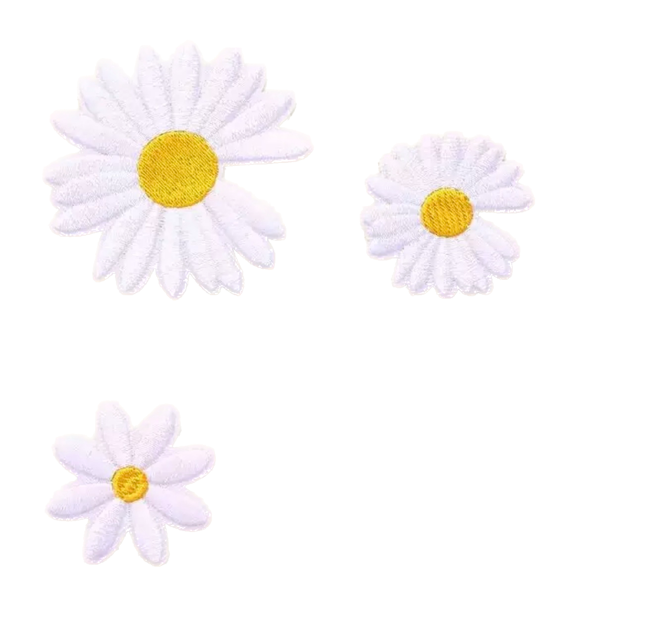 weiß Gänseblümchen Patches Aufnäher zum Aufbügeln, DIY Bekleidung Taschen Deko