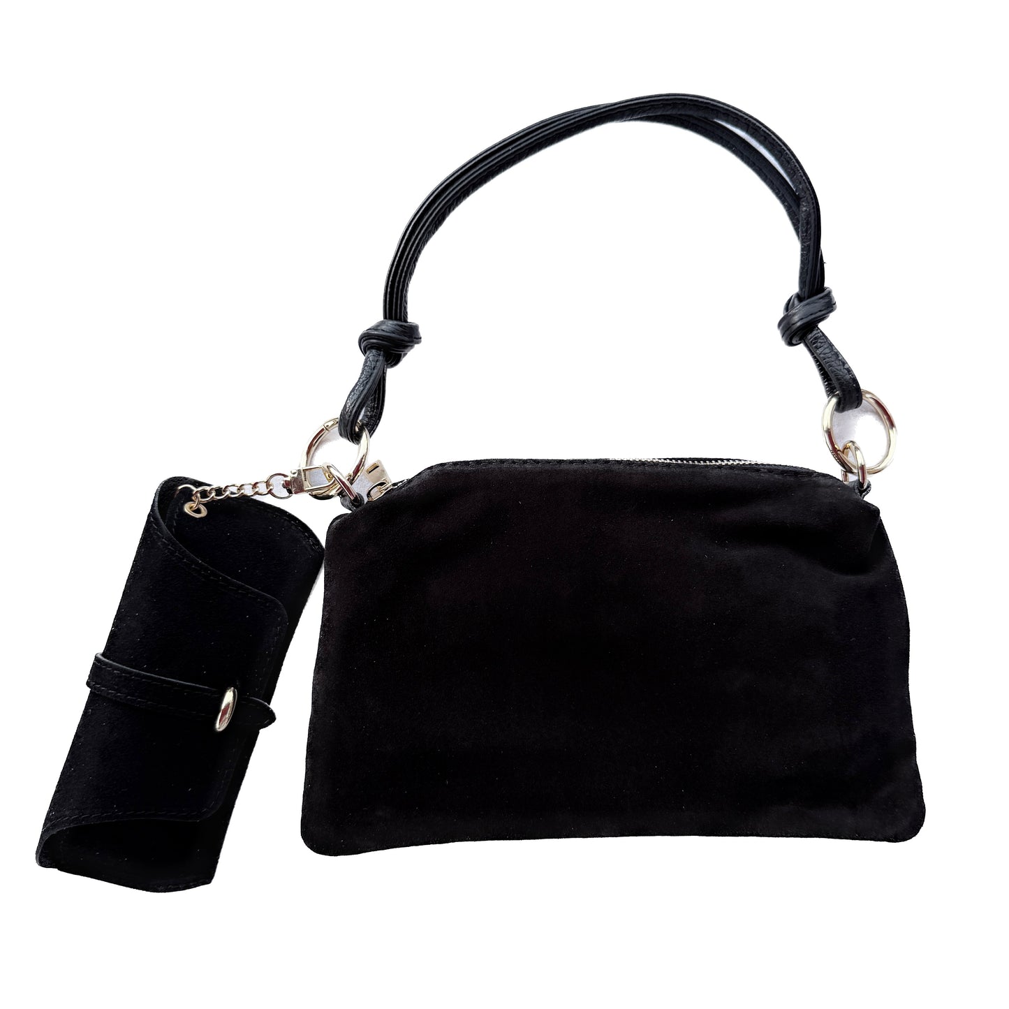Damen Wildleder Schultertasche Echtleder Made in Italy Handtasche Crossbody Tasche