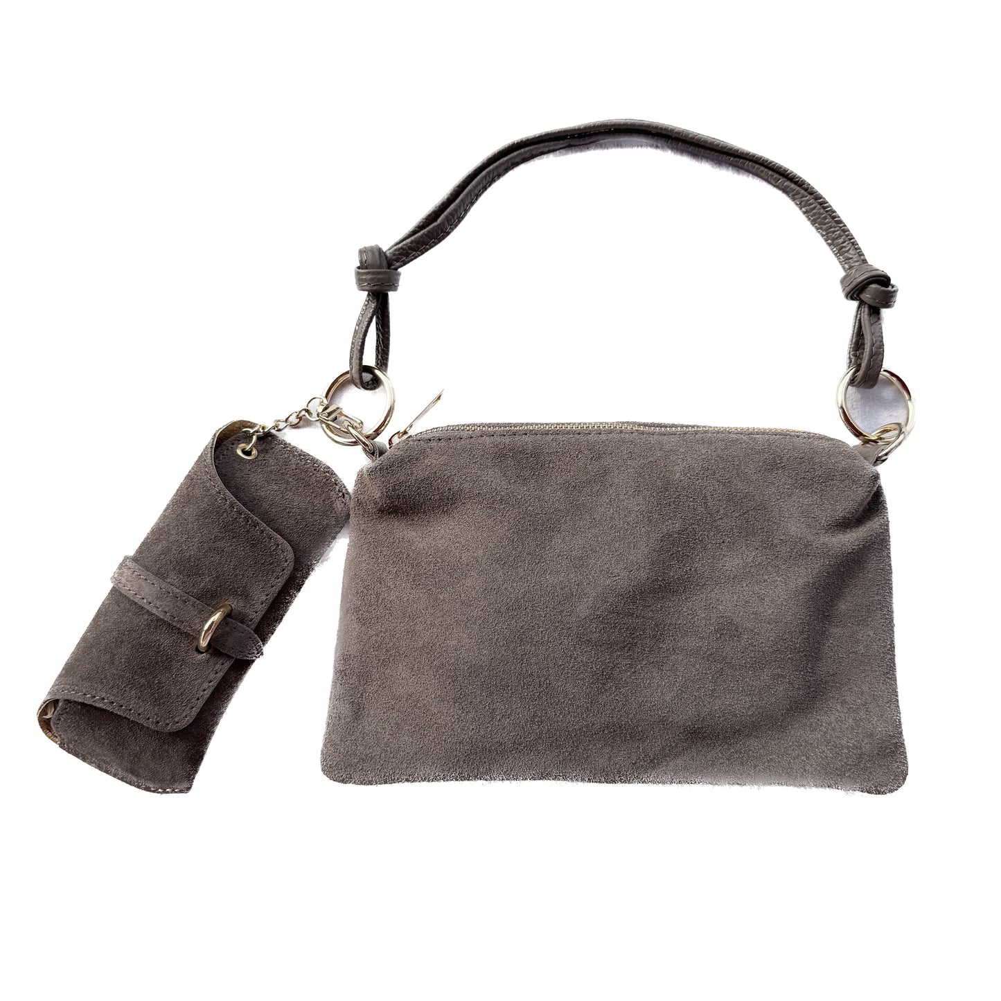 Damen Wildleder Schultertasche Echtleder Made in Italy Handtasche Crossbody Tasche