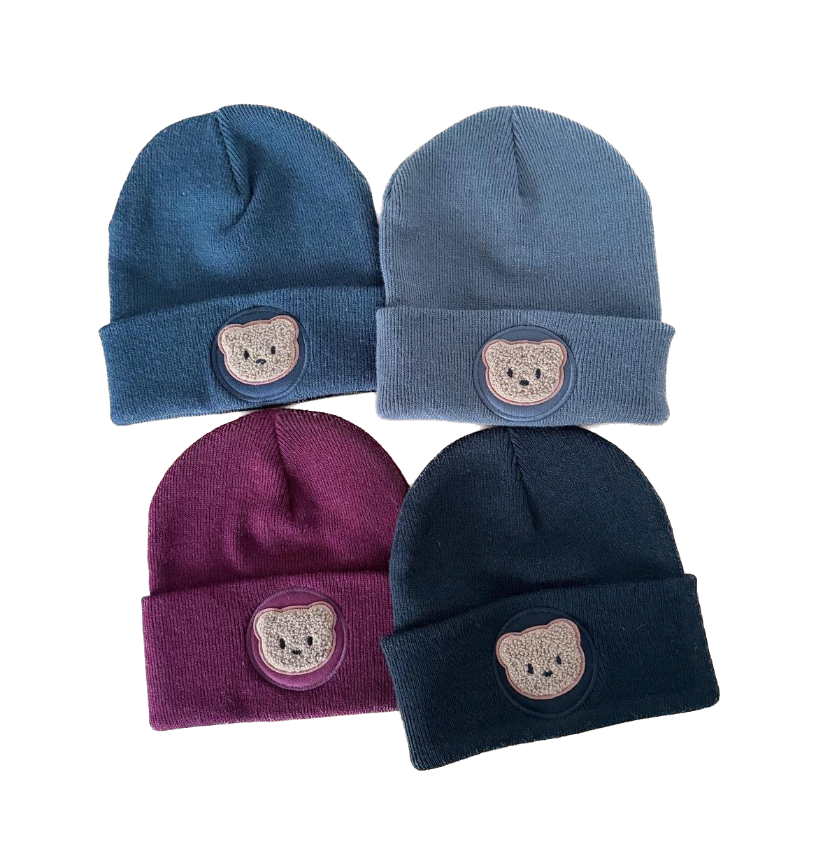 süße Bär Beanie Schwarz – Warme Unisex Mütze für Kinder Schüler Erwachsene